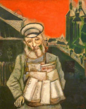 Marc Chagall Painting - Newspaper Seller contemporary Marc Chagall